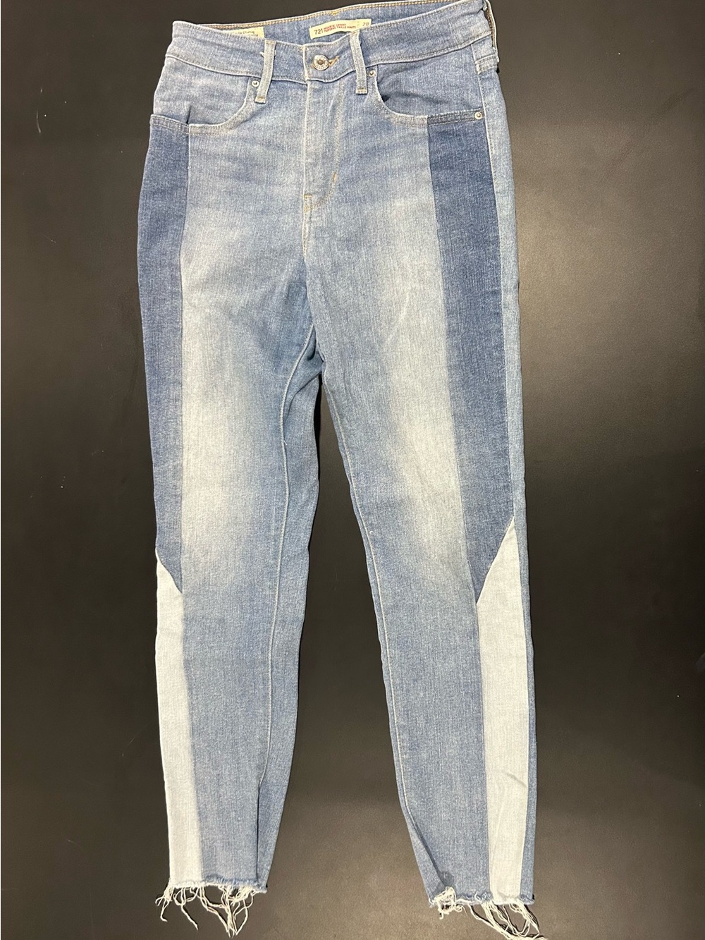 Two-Tone Light Blue Denim Jeans
